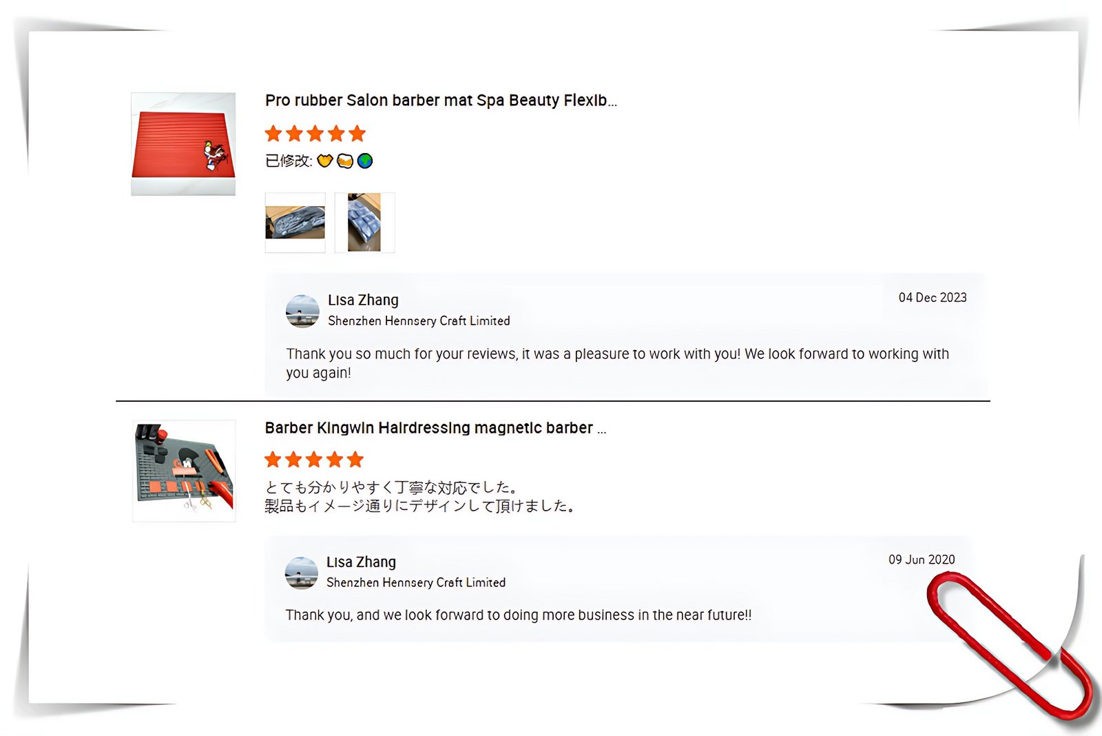 salon mat customer praise