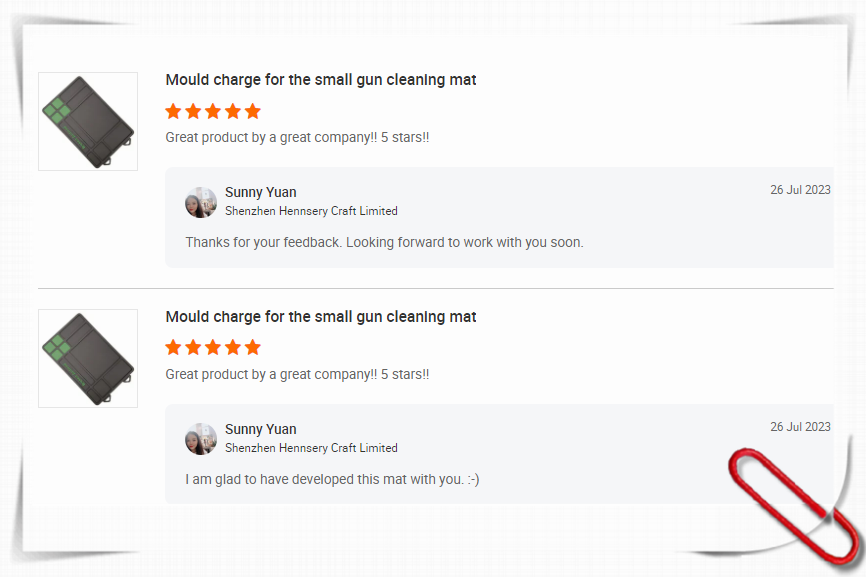 Praise about the gun mat