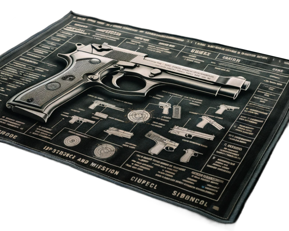 gun cleaning mat made of fabric designed