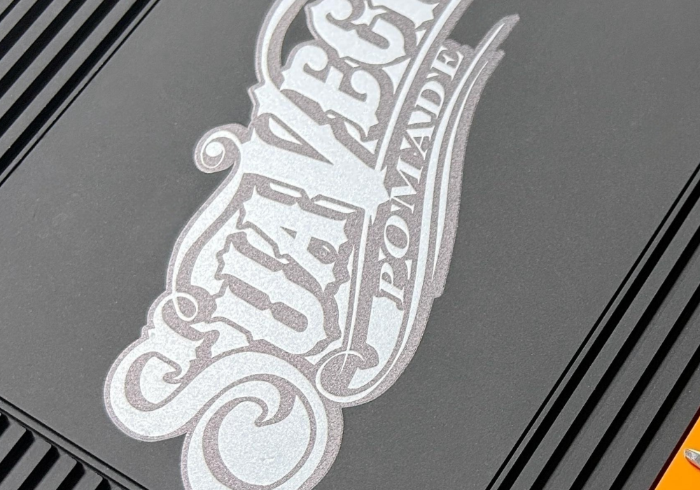 barber mat with logos