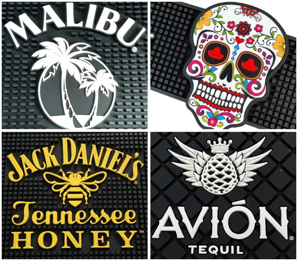 accept custom bar mat logo